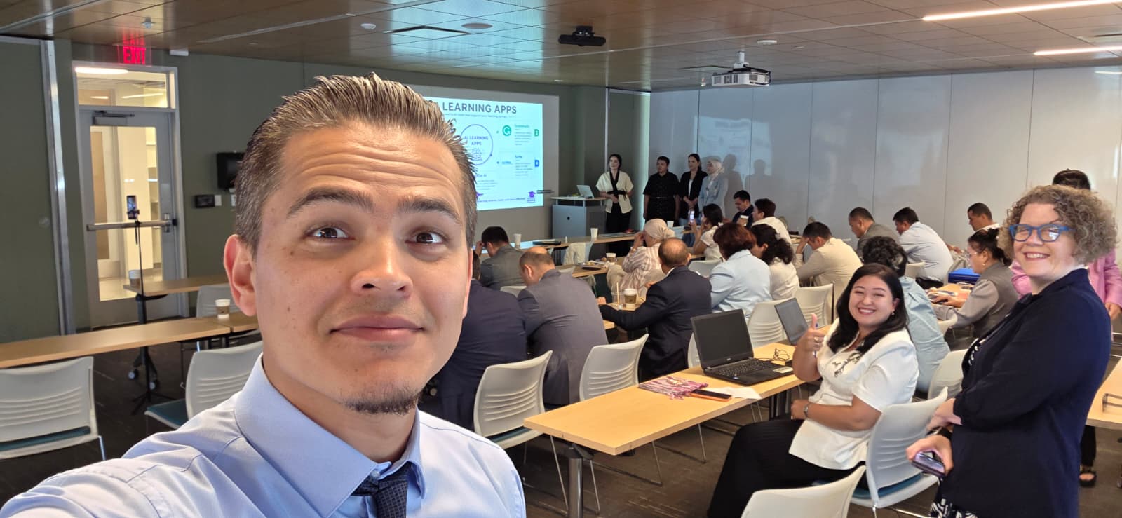 Participants and facilitators during the AI for Education professional-development programme at Rowan University